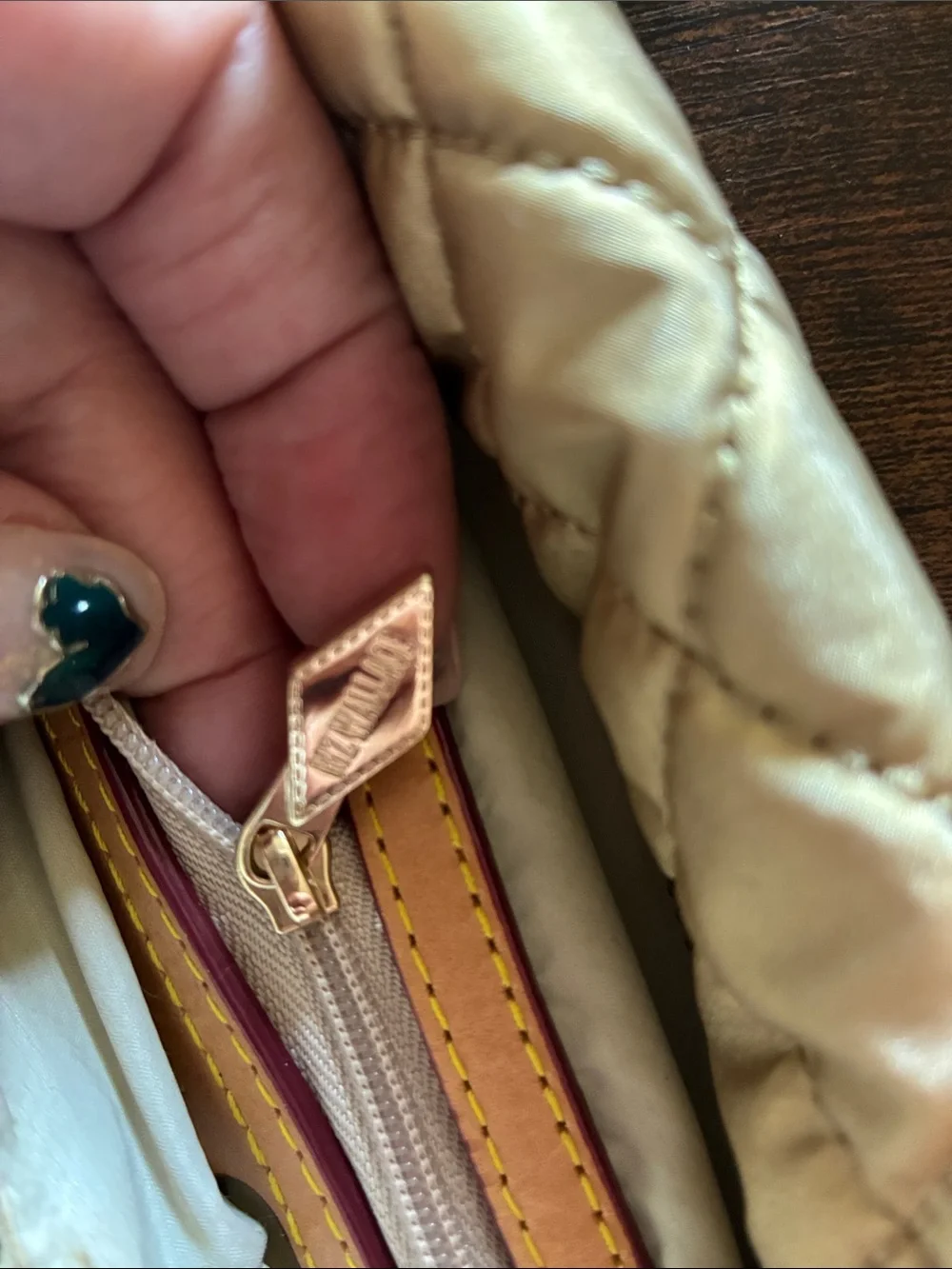 MZ Wallace Metallic Gold Quilted Crossbody Sling Bag - Picture 12 of 12